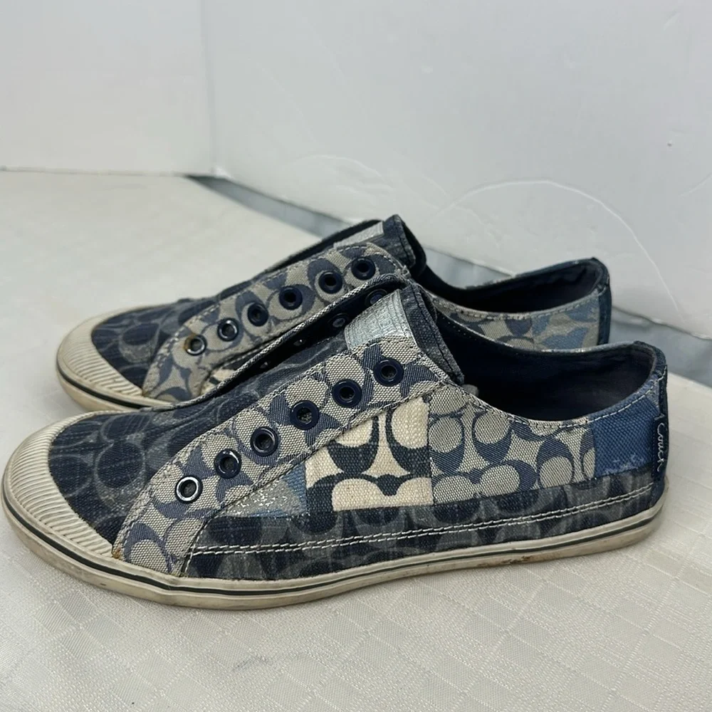 Coach X Poppy Keeley Denim patchwork sneakers - Picture 2 of 8